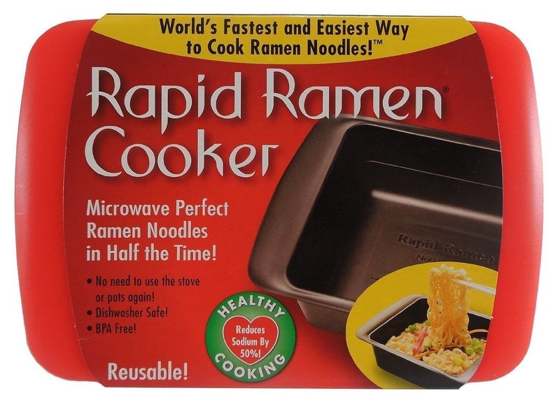 Rapid Brands Rapid Ramen Cooker - Microwave Ramen in 3 Minutes - BPA Free and Dishwasher Safe (Red, 1-pack) - Image 1